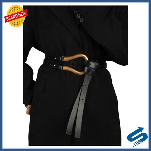 Medieval PU Leather Belt with Alloy Ring for Cosplay Renaissance Costume
